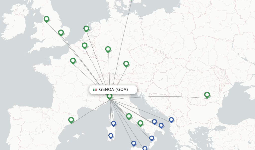 Genoa Airport Routemap